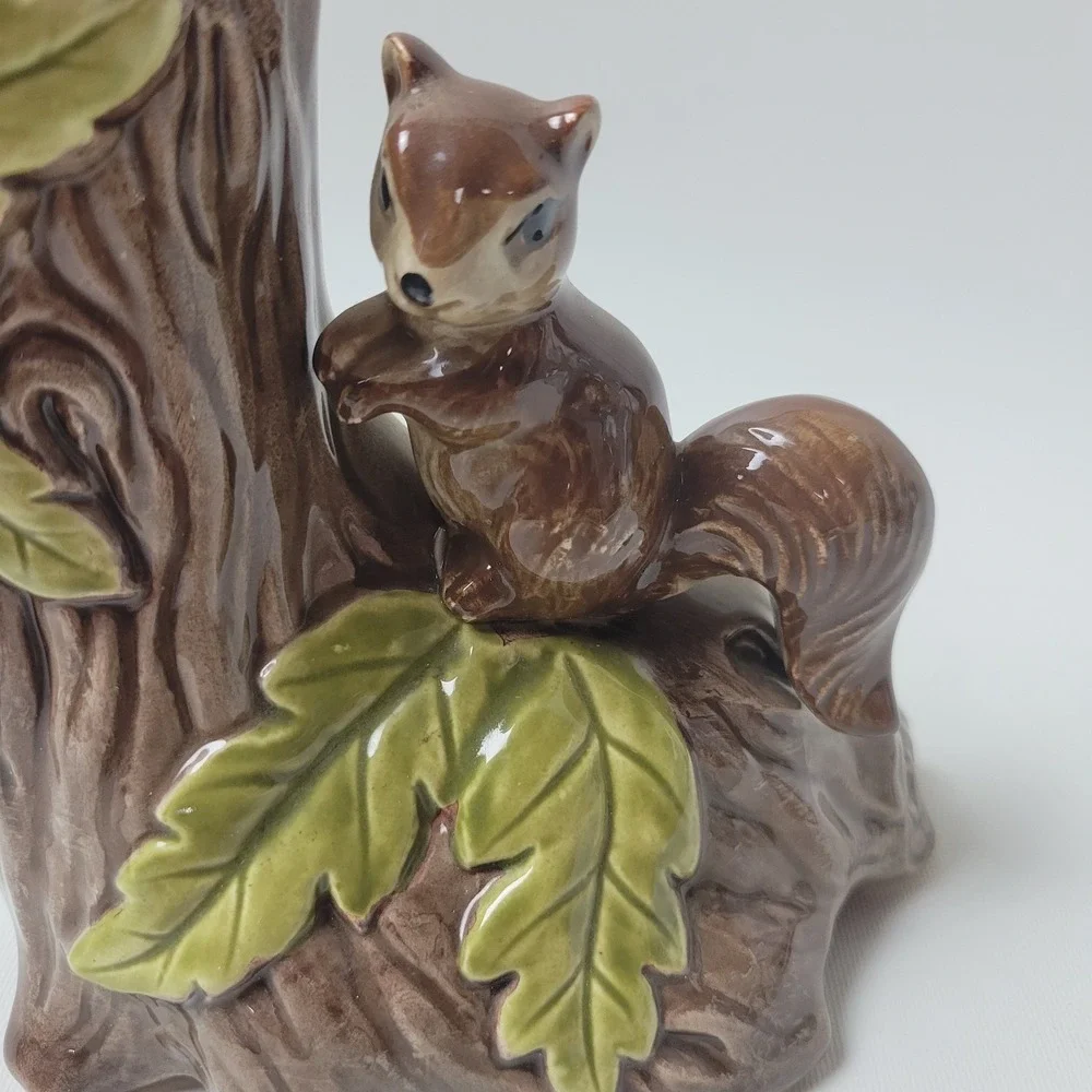 Vintage 1979 Otagiri Squirrels Tree Stump Music Box I Will Wait For You Japan